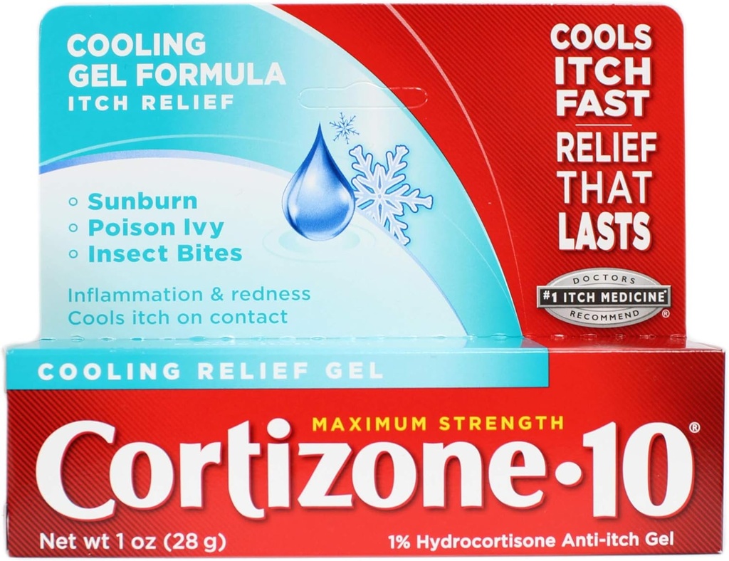 Cortizone-10 Cooling Relief Anti-Itch Gel 1 oz (verpakking van 9)