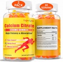 1200mg Calcium citraat Gummies voor volwassenen: Suikervrije Vegan Vitamin Supplement met D3 K2 - Vrouwen Mannen Hoge Absorptie Supplement voor bottanden (60 Count(Pack of 2))