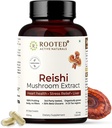 ROOTED Reishi Mushroom Extract Capsules (60 Veg Caps, 500 mg) 