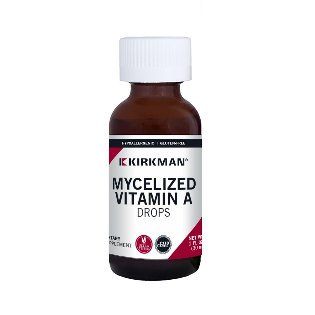 Kirkman - Mycelized Vitamine A Liquid - 30ml - Essentiële Vitamine - Ondersteunt Immune Health - Hypoallergeen