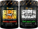 ALPHA LION Superhuman Pre Workout Powder & Post Workout Recovery Bundle, Sustained Energy & Focus + Lean Muscle Growth, Strength & Volume (Hulk Juice & Gany Smith Apple)
