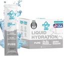 MyHy ZERO Packs d'hydratation liquide, mélange de boissons électrolytes sans sucre pour le soutien de l'hydratation, soulagement de la déshydratation pour les voyages, grossesse, conditionnement physique, Bachelor & Bachelorette Party – Pure, 50 Comte