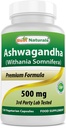 Best Naturals Ashwagandha Capsules voor Ontspannende Stress en Mood, 500 mg, 120 Tellen (Verpakking kan variëren)