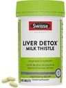 Swisse Milk Thistle Liver Cleanse Detox & Repareren & Repareren Lever Ontgiften & Lever Ondersteuning &amp; Melk Thistle + Kurkuma + Artichoke Extract 