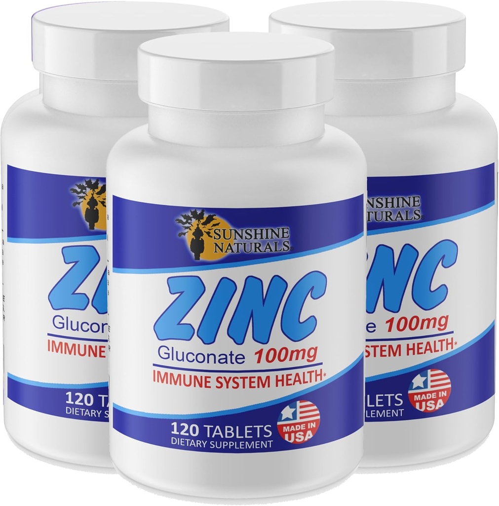 Sunshine Naturals Zink Gluconate Mineral Supplement 