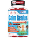 Gummies de magnésium pour les enfants de Genius calme – Supplément de détente et de calme pour les enfants – Soutiens sommeil, santé osseuse et muscles – Gummies de citrate de magnésium – 60 comtes, 2 mois d'approvisionnement