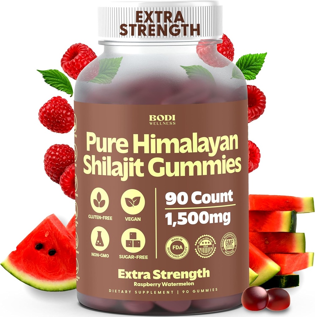Pure Himalaya Shilajit Gummies 1500mg - 90 Vegan, Sugar-Free Gummies with 85+ Trace Minerals & Fulvic Acid, Non-GMO Shilajit Supplement for Men & Women