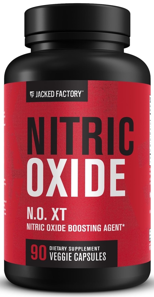Jacked Factory N.O. XT Suppléments à l'oxyde nitrique pour les hommes avec/Nitrosigine L Arginine L Supplément Citrulline pour pompes musculaires et vasculaire - Préentraînement Booster à l'oxyde nitrique et constructeur de muscles - 90 capsules