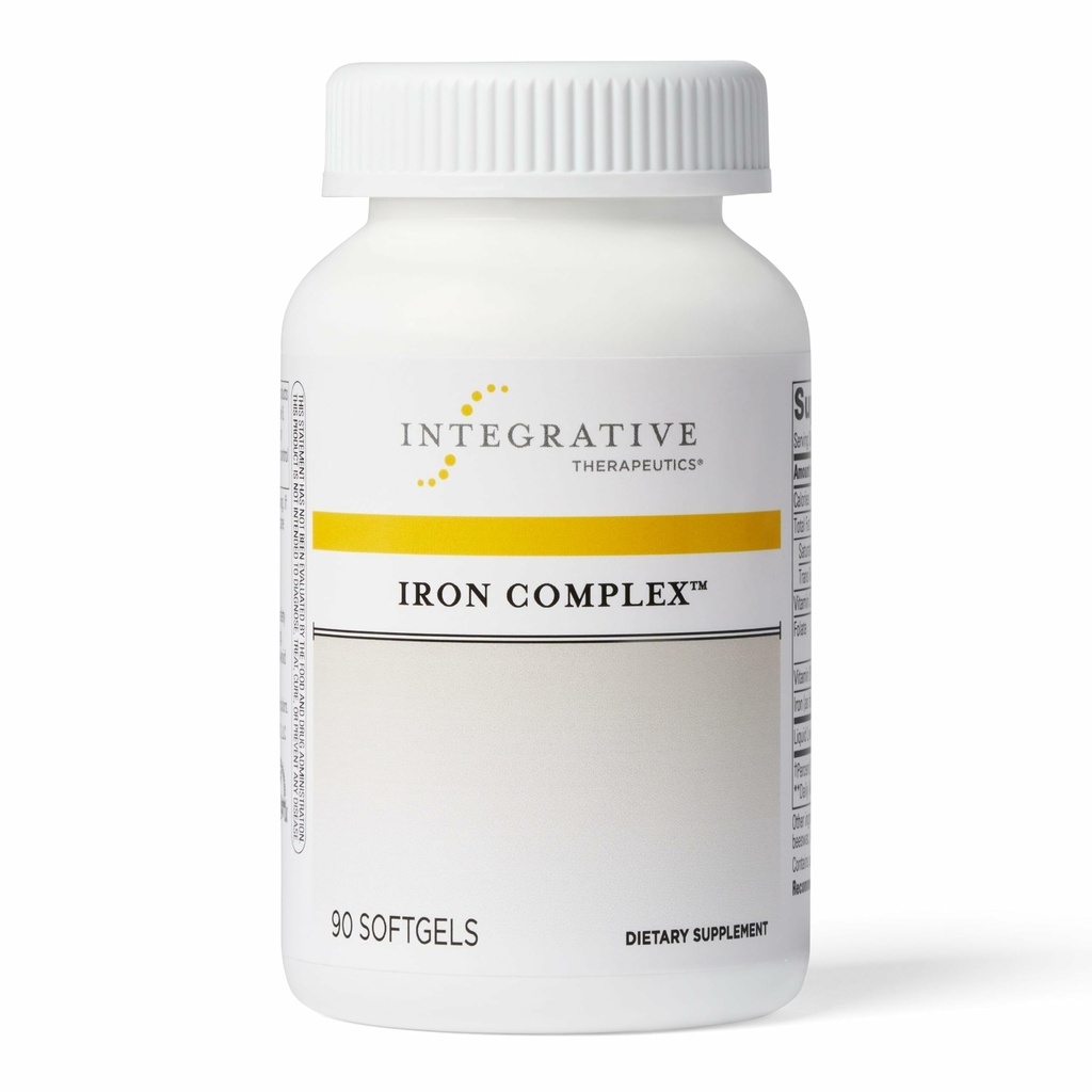 Integrative Therapeutics Iron Complex - Wellness & Energy Support with Vitamins C & B12* - Includes Folaat - Glutenvrije & Dairy-Free - 90 Softgels (45 Servings)