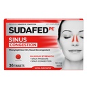 Comprimés Sudafed PE Sinus Relief, Résistance maximale, Non-Drowsy 10 mg Phénylephrine HCI Defongetant pour Sinus Pressure & Nasal Relief, En raison du froid ou des allergies, 36 ct