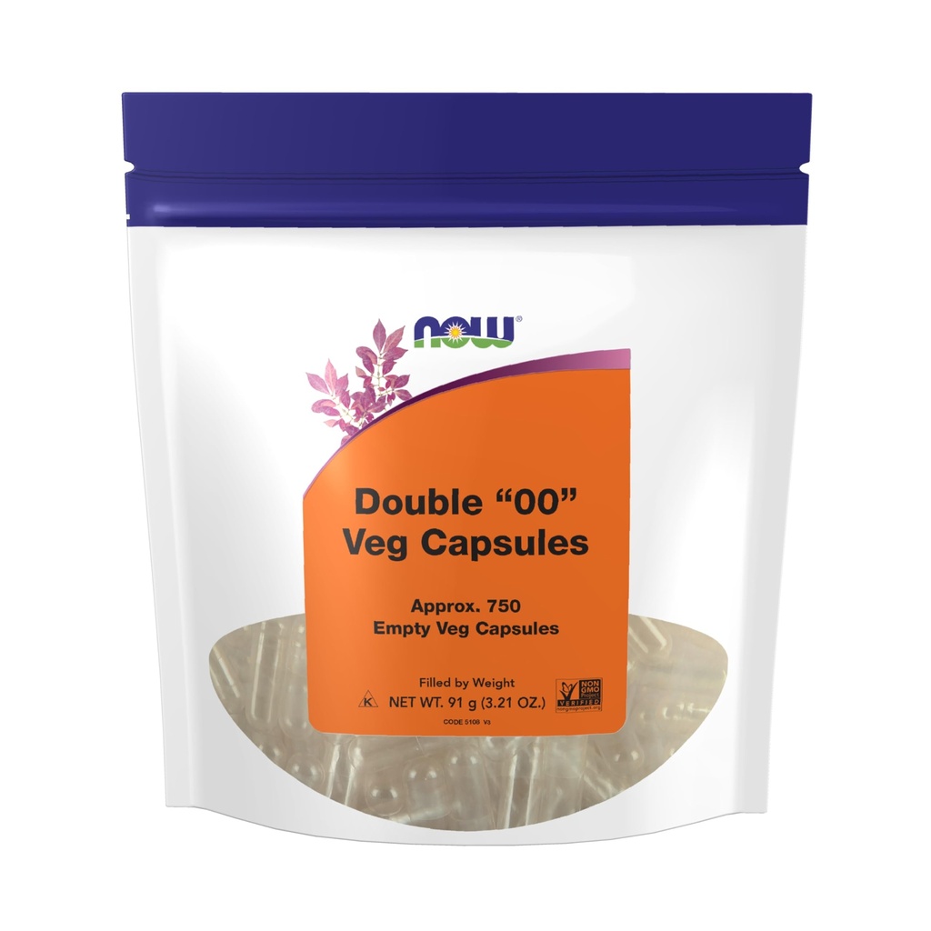 MAINTENANT compléments alimentaires, capsules végétariennes vides, double "00", rempli par le poids, projet non-OGM vérifié, 750 capsules veg