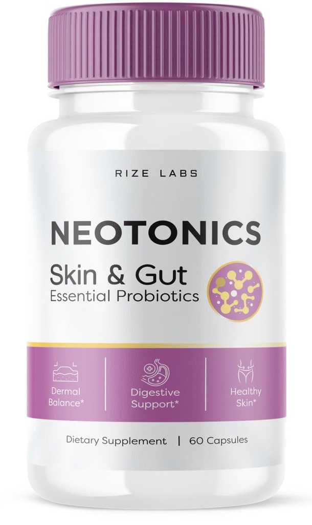 rize labs - Neotonics Skin & Gut Capsules For Skincare, Essential Probiotics, Health Supplement Pillen (60 Capsules)