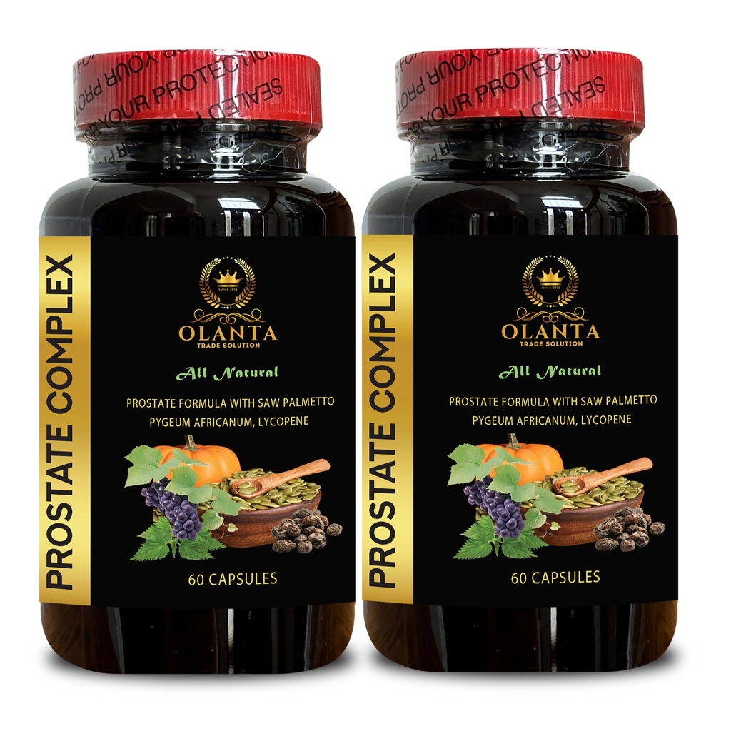Prostaat Supplementen voor mannen - Urinaire verlichting, met Saw Palmetto, Prostaat Supplement voor mannen met Nettle en Pygeum africanum Extract - 2 flessen 120 capsules