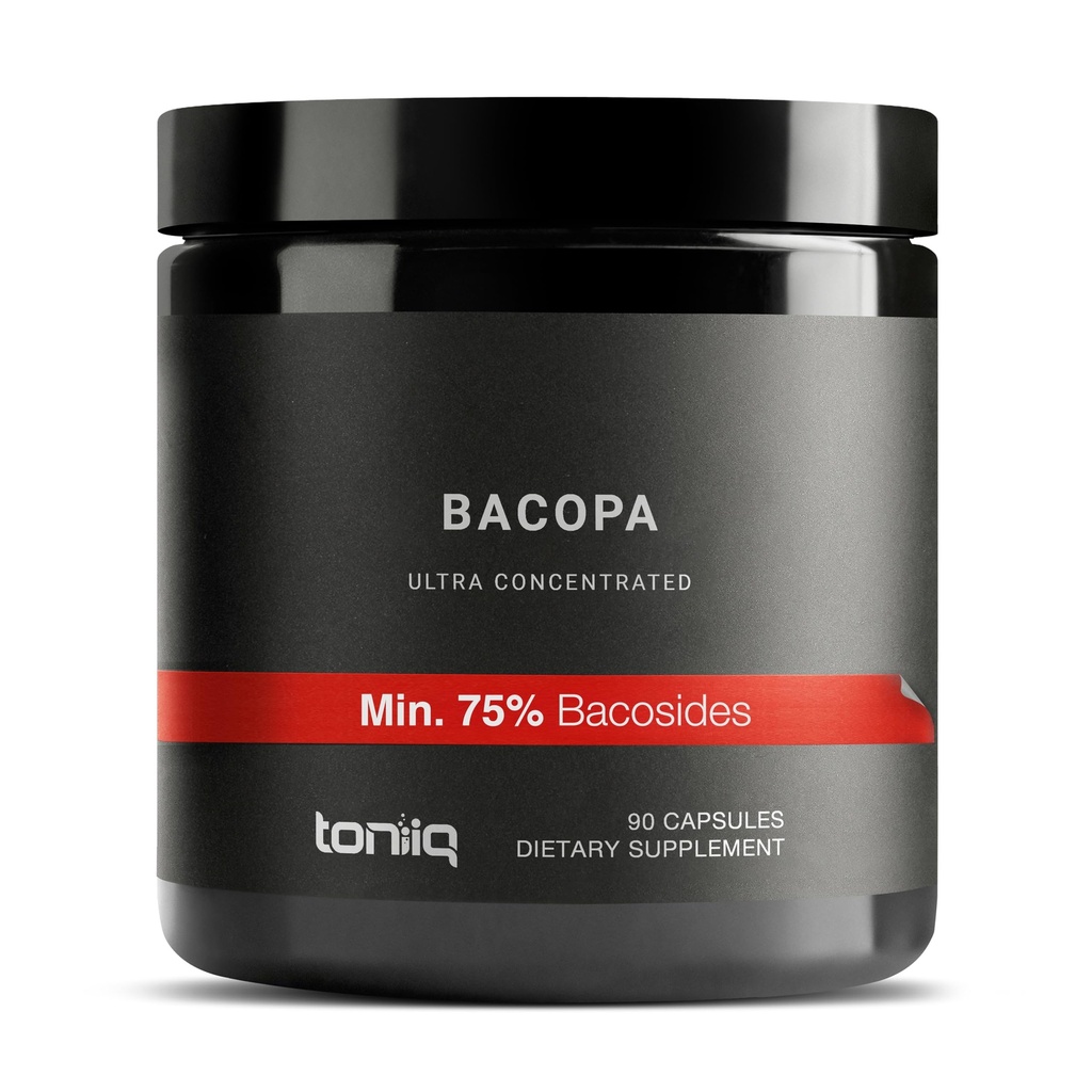 Bacopa - Extrait ultra-haute puissance 45:1 avec 75 % de Bacosides - hautement concentré - Laboratoire tiers testé - 90 Capsules