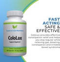 ColoLax Verstopping Verlichting voor volwassenen - Stool Softener & Colon Reiniging met Psyllium Husk - Ondersteuning voor Regularity, Verlichting van Gas & Bloating, en Digestie Ondersteuning - 60 Capsules
