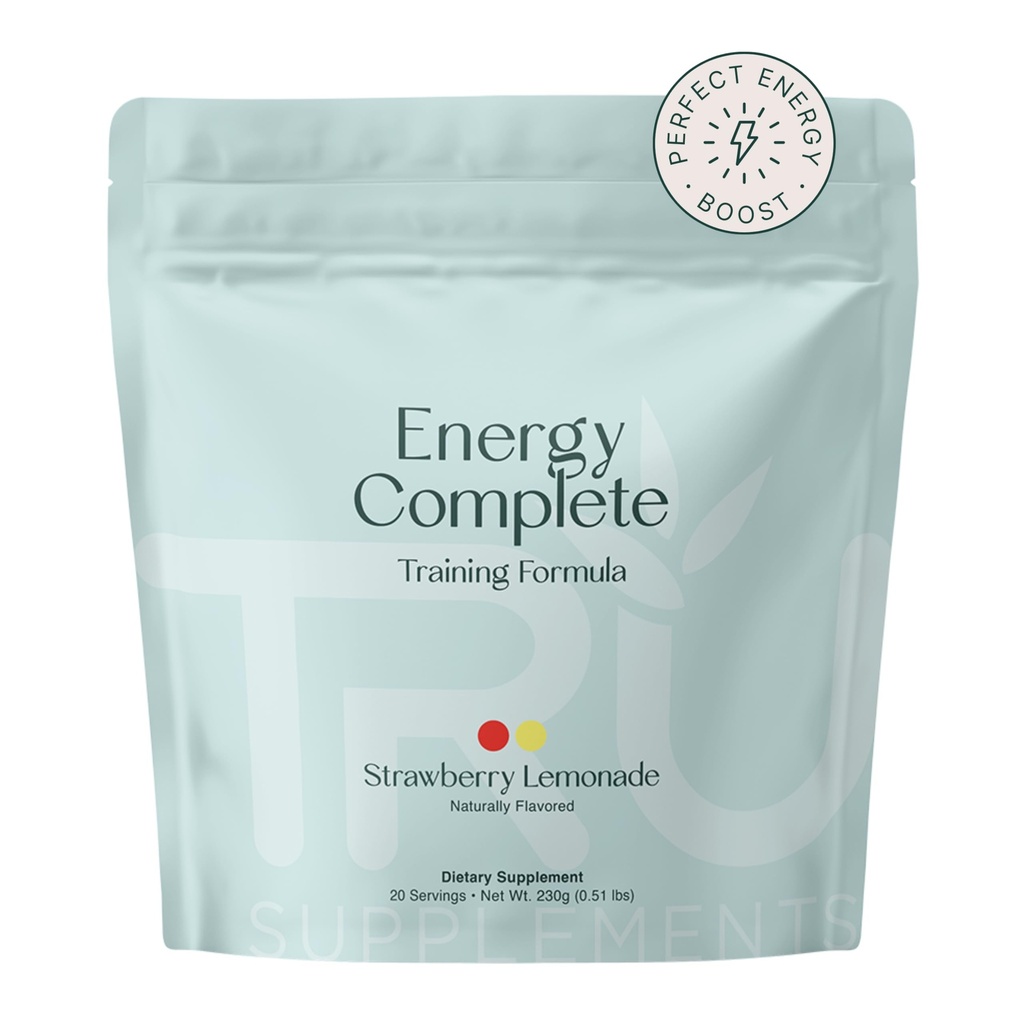 TRU Supplementen Energie, Pre Workout Training Formula, Vegan vriendelijk, Geen Jitters, Verbeteren workout prestaties, Natuurlijk Extract Smaken, 20 Servers (Strawberry Lemonade)