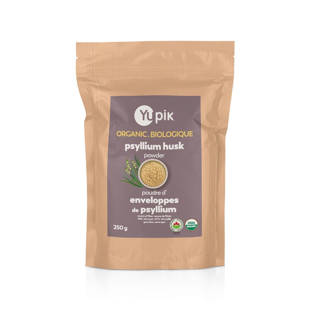 Yupik Organic Psyllium Husk Powder 8.8oz, 95% Purity, Soluble Fiber, USDA Certified, Non-GMO, Vegan, Glutenvrij, Unflavored, Plant-Based, Coarse Milled Husk for Baking & Digestive Health