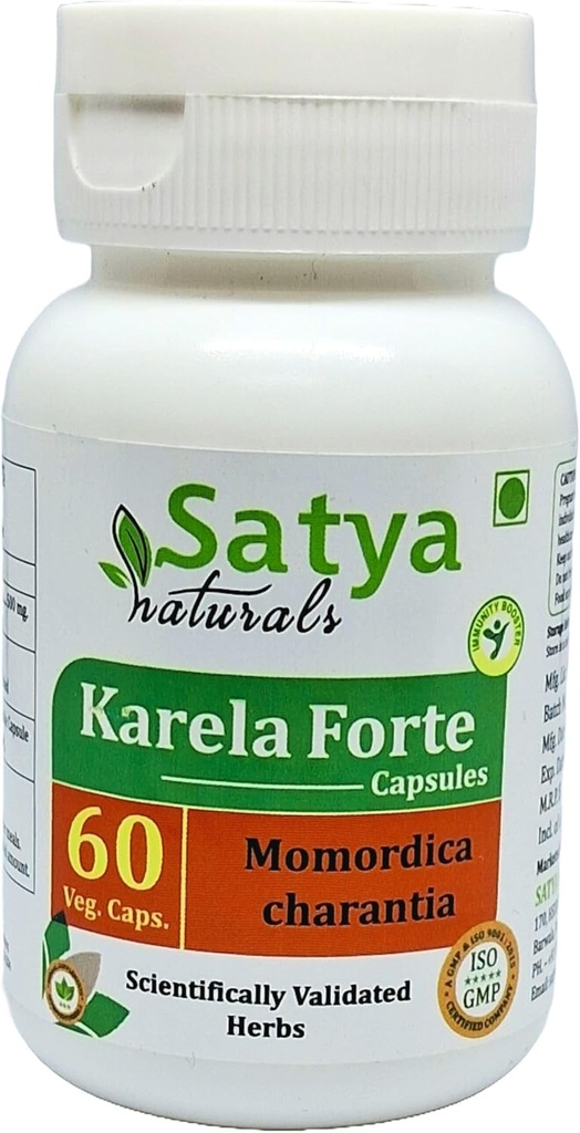 Bitter Melon Forte Capsules 500 mg. 60 Veg. Capsule Karela (Momordica Charantia) Extract Capsules voor Mannen en vrouwen 