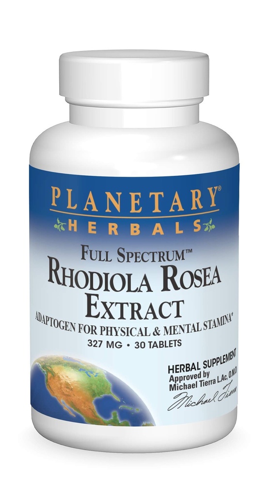 Planetaire kruiden volledig spectrum Rhodiola Rosea Extract tabletten, 30 Tellen