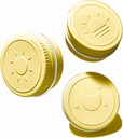 Boîte à pilules unique extra petite pour la purse (3 pack), récipient à pilules en aluminium à vis supérieure, 3 fois par jour portable étanche unique cas pour les vitamines, huiles de poisson, suppléments (jaune clair)