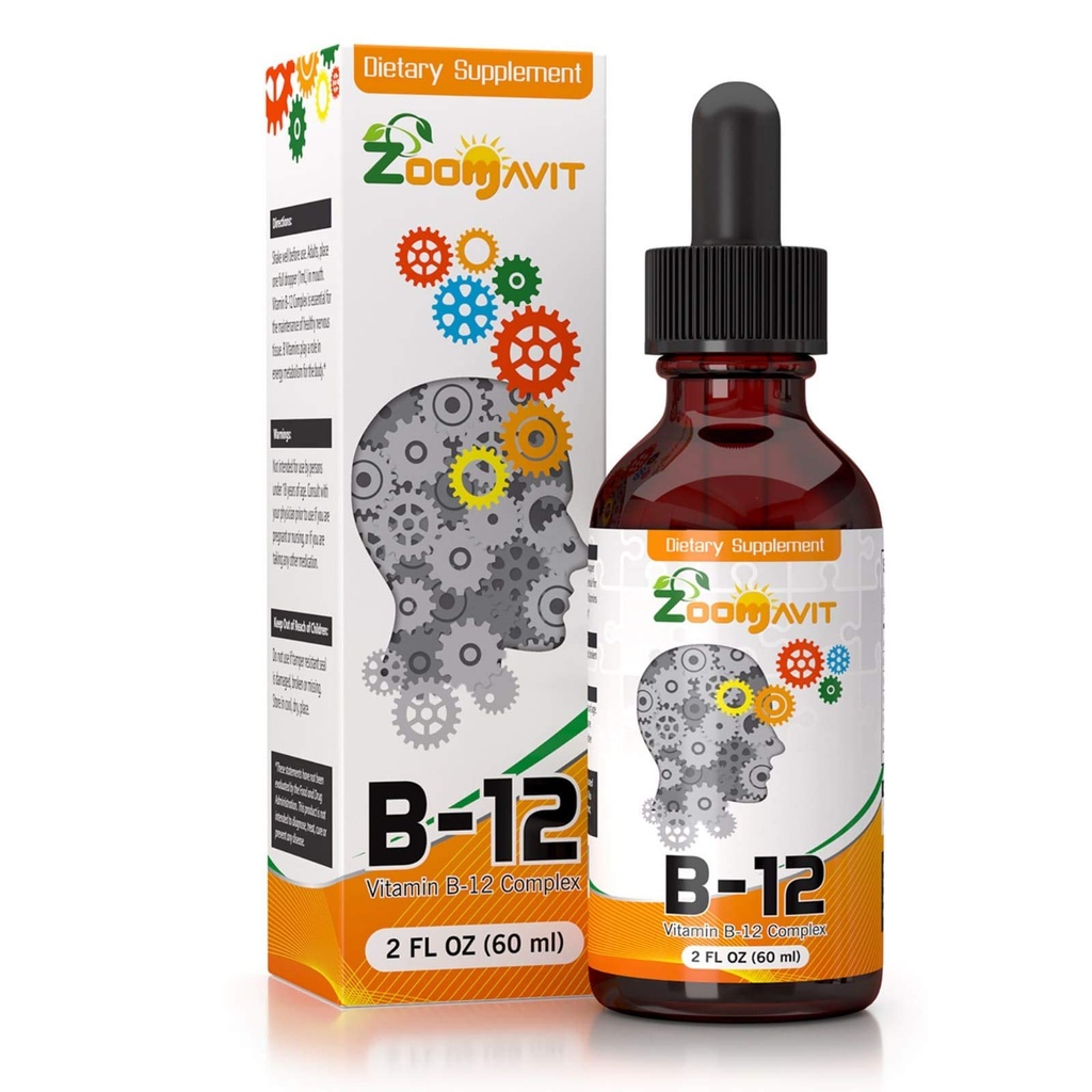 Vitamine B Complex Liquid Drops with Fast Absorptie - Super B Liquid Complex Vitamins B2, B3, B5, B6 & B12 - Natural Energy Boost, Mental Focus & Healthy Immune System