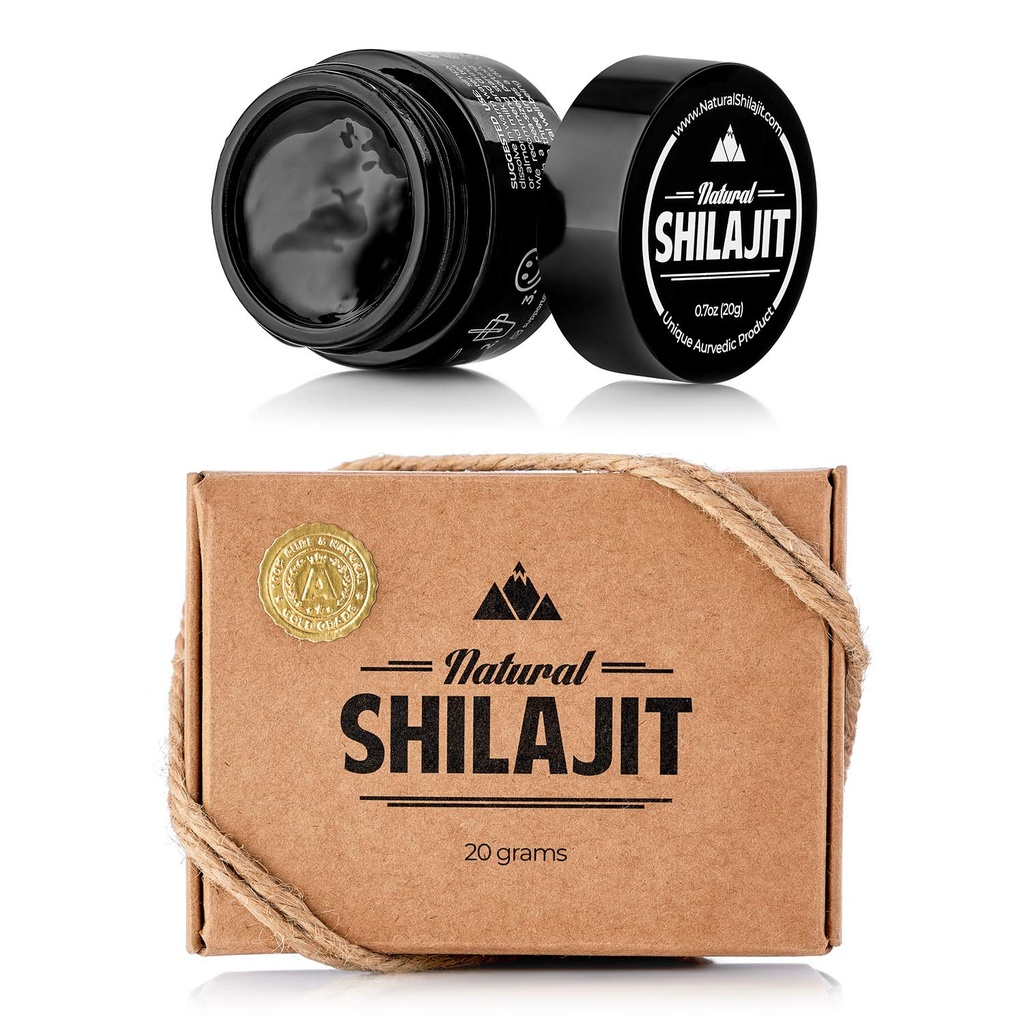 NATUURLIJKE SHILAJIT Resin - Shilajit voor mannen en vrouwen met fulvinezuur en sporenmineralen, plantaardige voedingsstoffen voor energie, immuunondersteuning en vitaliteitshars