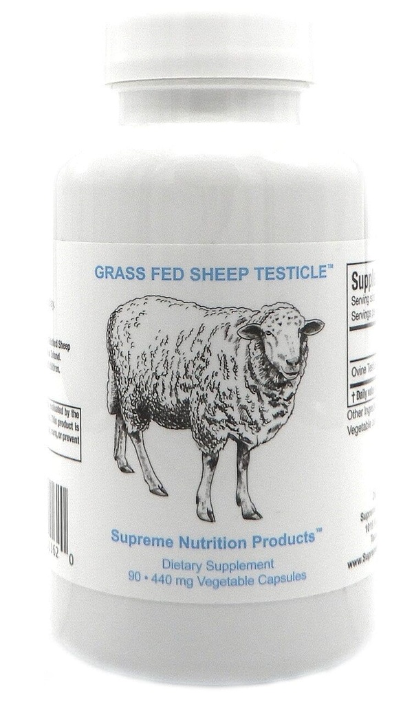 Testicule suprême de la nutrition des moutons - 100% de l'herbe et fini en Nouvelle-Zélande, 90 Capsules de testicule Ovin pur