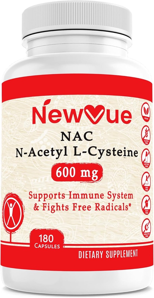 N-acétyl L-Cysteine (NAC) 600 mg, 180 gélules - Non-OGM, sans gluten