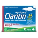 Claritine 24 HR Non Drowsy Allergie Medicine, Loratadine antihistamine tabletten, 10 Ct
