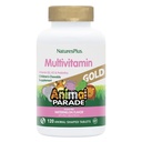 NaturesPlus Parade d'animaux Multivitamines d'or Enfants à croquer - Saveur de pastèque - 120 comprimés en forme d'animal, boîte de 2 - Vitamine D3, K2 et probiotiques - Vegan, sans gluten - 120 portions totales