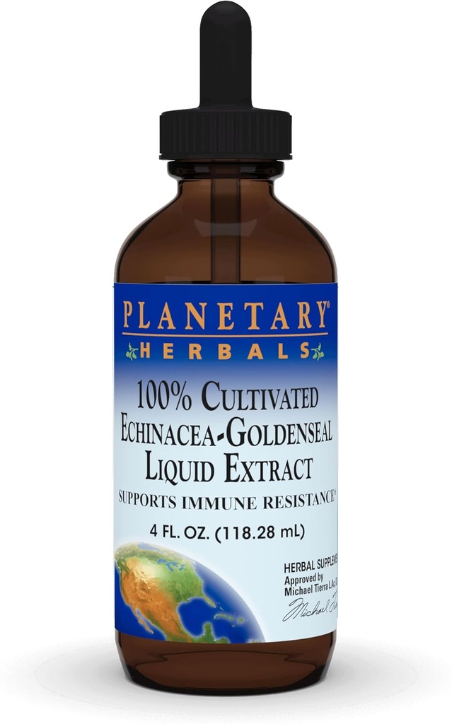 Planetaire kruiden 100% gecultiveerd Echinacea-Goldenseal Extract, 4 oz