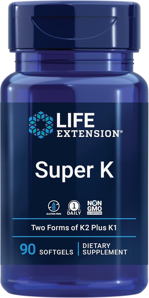 Durée de vie Gamma E Tocophérols mixtes et tocotriénols 60 Softgels et Super K Vitamine K1 K2 MK-7 MK-4 Vitamine C 90 Softgels Bundle