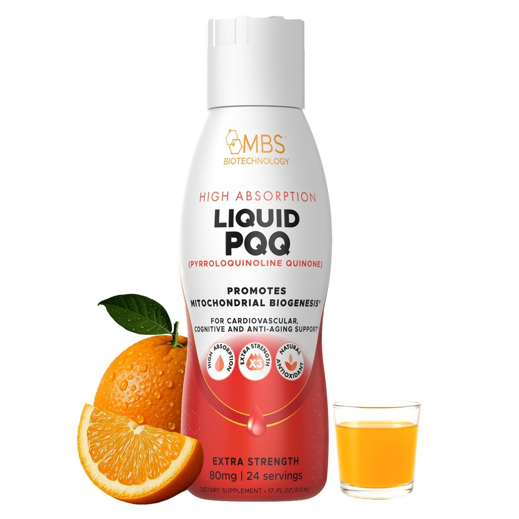 17oz 80mg Liquid PQQ Superior Hoog Absorbeerbare Pyrrolochinoline Quinon voor Mitochondria Energie en Antioxidanten. 24 Diners. Ondersteunt Hart Gezondheid en Cognitieve Functie.