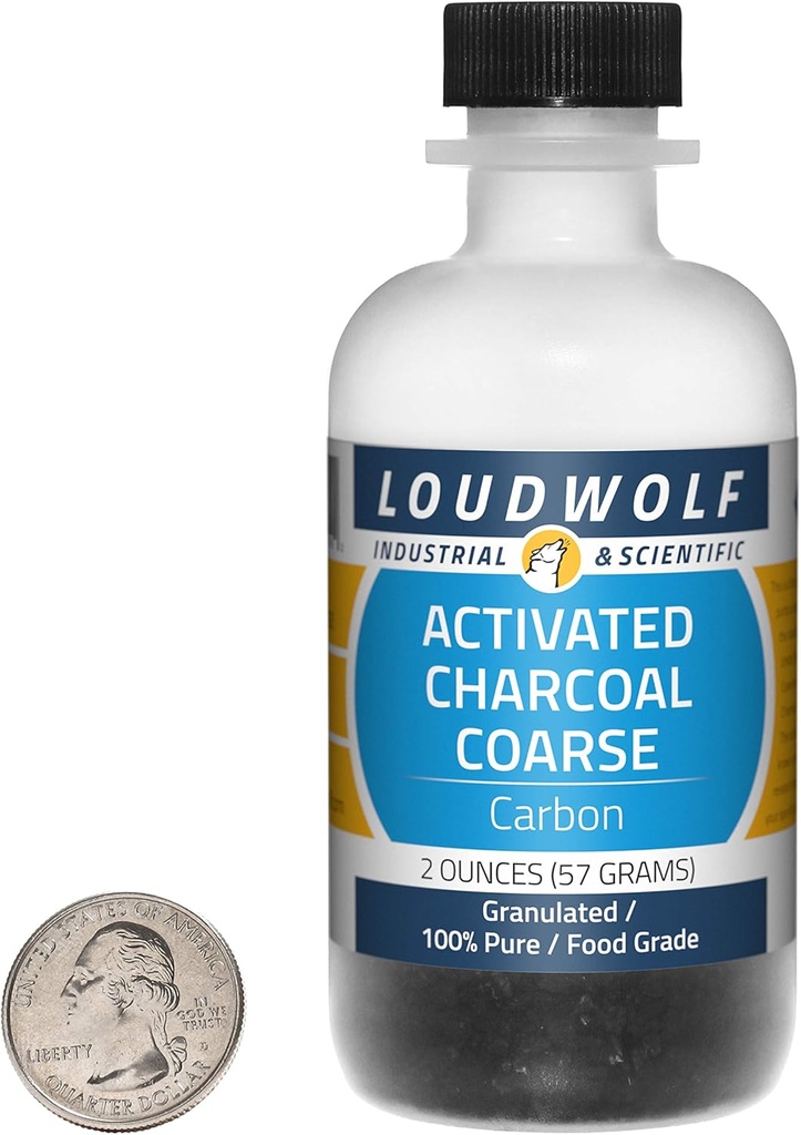 Actieve kool / 2 Ounce Fles / 100% Pure Food Grade/Granulated/USA