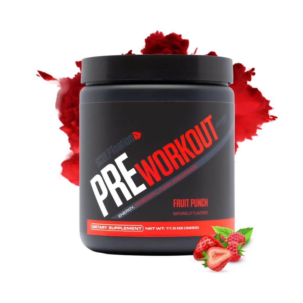 Sculpt Nation by V Shred PreWorkout - Premium Preworkout Powder with Amino Acids for Ultimate Performance, Endurance, and Energy Support, Fruit Punch - 30 Servings