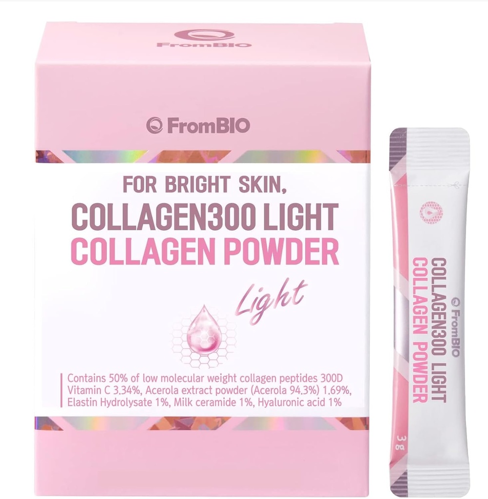 voor Heldere huid, Collageen 300 Lichte, Laag Moleculaire Gewicht Vis Collageen Peptides 300D 1.500mg (28 Packets)