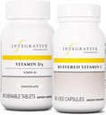 Integrative Therapeutics Bundel met gebufferde vitamine C 1000 mg, 60 capsules & vitamine D3 125 mcg, 90 kauwtabletten - Gebufferde vitamine C voor antioxidant ondersteuning* - vitamine D3 ter ondersteuning van de gezondheid