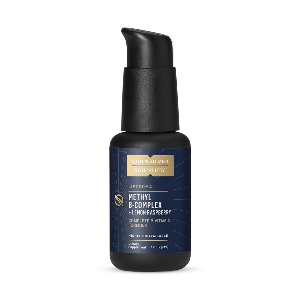 Quicksilver Complexe scientifique de méthyle B - Vitamine liquide avec absorption liposomique supérieure de vitamine B12, folate, vitamine B6, riboflavine, biotine, acide pantothénique, vitamine B1, niacine (50 ml)