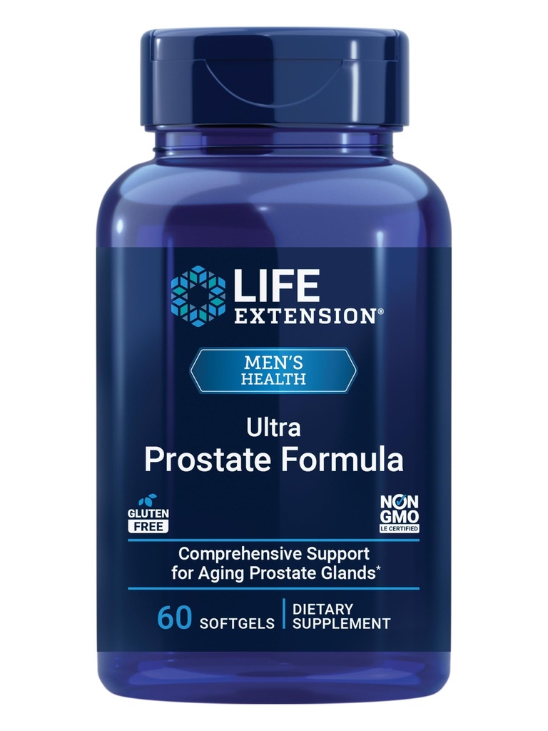 Life Extension Ultra Prostate Formula, Saw Palmetto voor mannen, pygeum, stekende Nettle Root, lycopeen, Prostate Health, Urination Flow, PSA, Non-GMO, Gluten-Free, 60 softgels