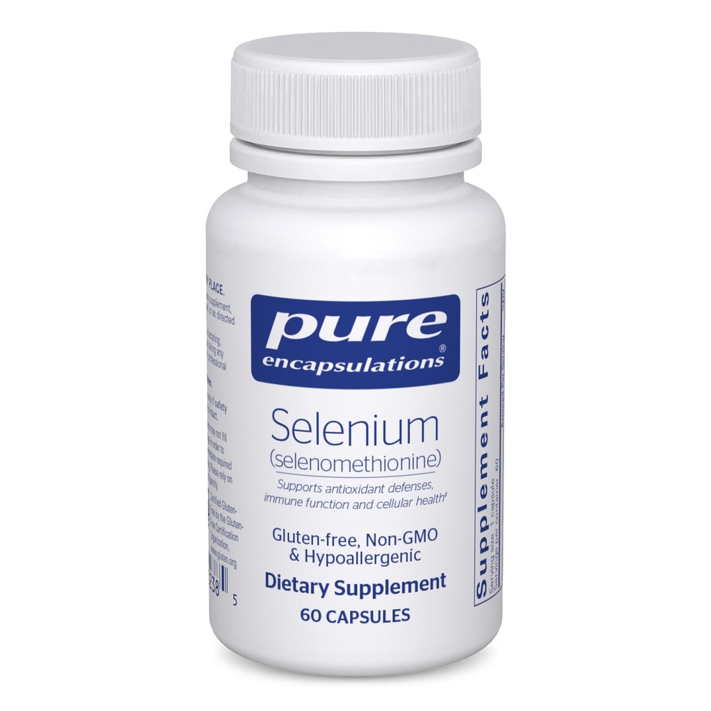 Pure Encapsulations Selenium - 200 mcg - voor een gezonde celfunctie, immuunsysteem en antioxidantenbescherming - Mineraalsupplement - Veganistisch en glutenvrij - 60 capsules