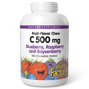 Natuurlijke factoren Kauwbare vitamine C 500 mg, Ondersteunt Immune Health, Bones, Tanden en Gums, Bosbes, Framboos en Boysenberry, 180 Wafers