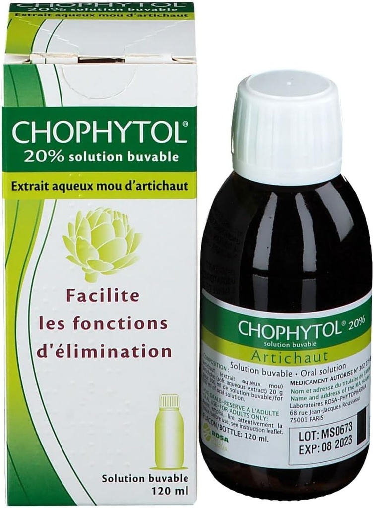Chofytol 20% - Drinkbare oplossing (met Artichoke) - ter bevordering van lever- en nierfunctie - 120ml Fles