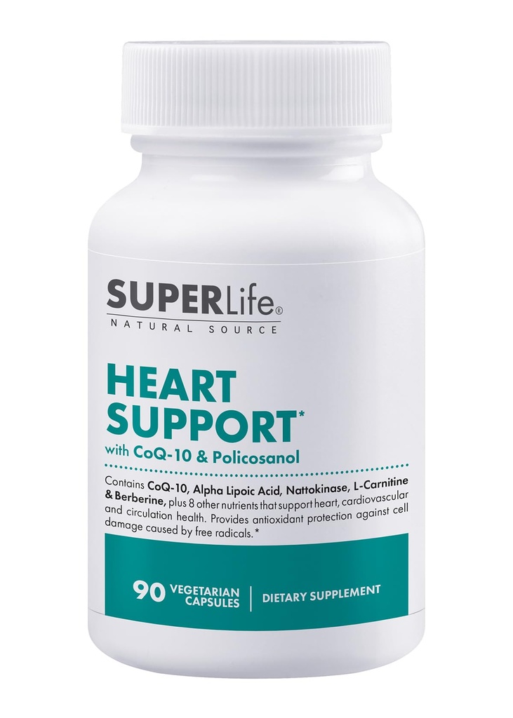 Hartondersteuning - met CoQ-10, quercetine, L-Carnitine Fumaraat, L-Arginine, Berberine, Inositol, Magnesium citraat & Taurine 