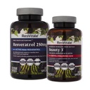 ResVitale Beauty 3 - Skin Care Supplement with Collagen, Keratin & Elastin - 90 Capsules & Resveratrol 250 mg - Resveratrol Supplement for Men and Women - 120 Veggie Capsules