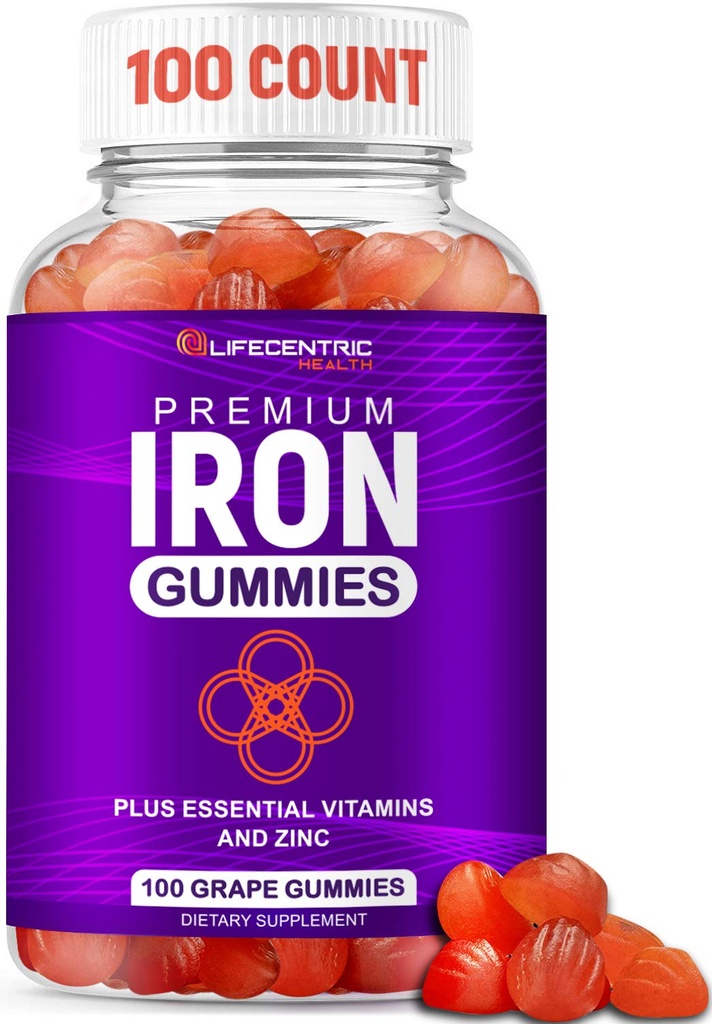 LifeCentricHealth Iron Gummies for Adults & Kids 