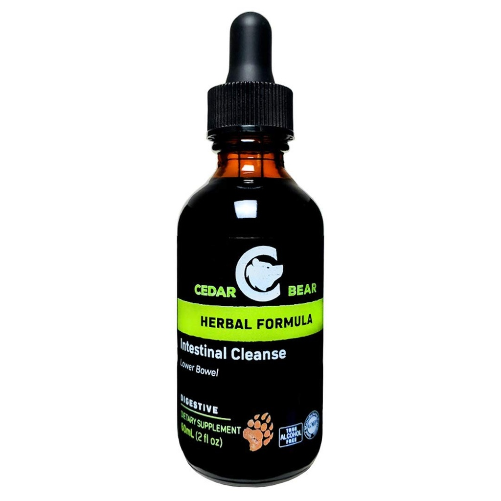 Cedar Bear Intestinal Reinig een vloeibare kruidensupplement dat het milieu van het spijsverteringssysteem matigt, waardoor gunstige Flora te bloemig 2 Fl Oz