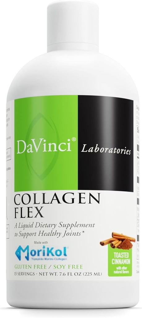 DAVINCI Labs - Collageen Flex - Een vloeibaar dieet supplement ter ondersteuning van gezonde gewrichten - geroosterde kaneel - glutenvrij, sojavrij - 7,6 floz
