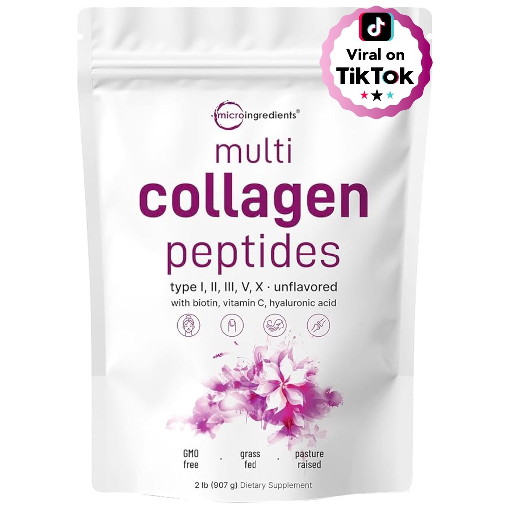 Micro-ingrediënten Multicollagen Peptides Powder, 2lb 