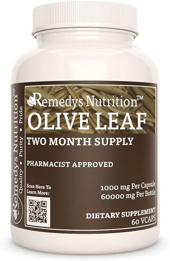 Alimentation de Remedy Olive Leaf, 1000 mg, 60 Capsules de végétaliens Complément alimentaire à base de plantes