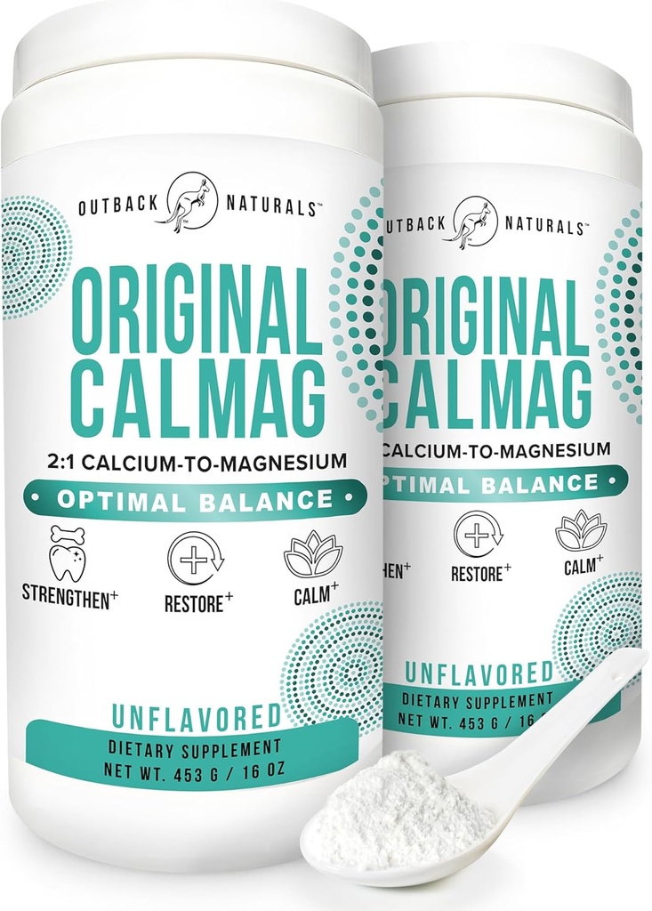 Hoge Absorptie 2:1 CalMag Calcium en Magnesium Citroen Supplement - Pure Calcium Malaat Poeder - Ondersteunt Stress Relief, Slaap & Bone Strength - Mineral Drink - Unflavored 16.5 oz (Pack of 2)